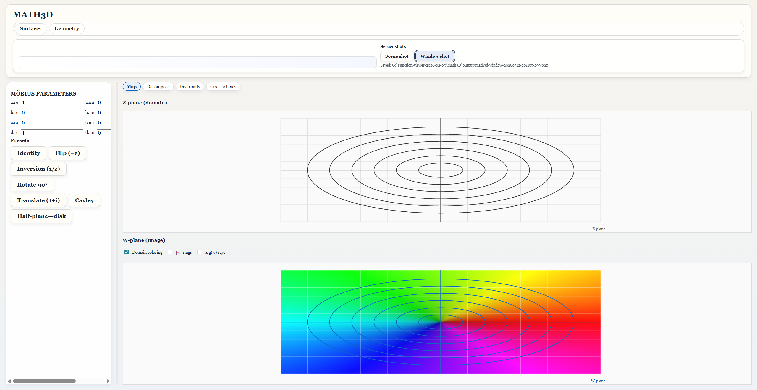 Analysis workspace with domain grid and controls